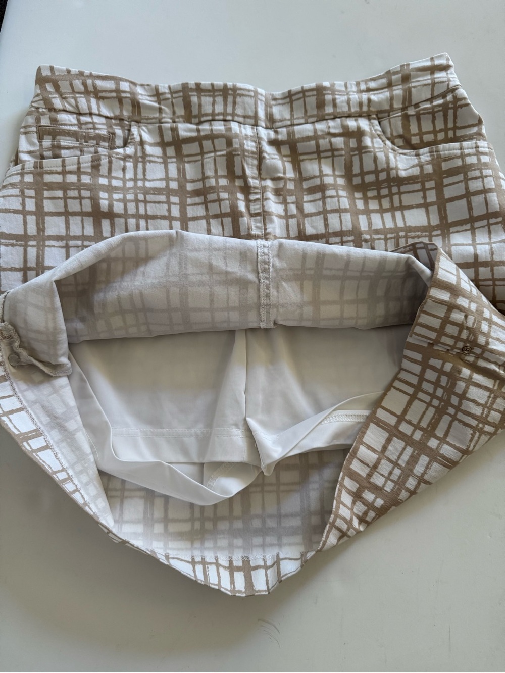 Hilary Radley White Top with Tan Plaid Golf Skort - Picture 8 of 8